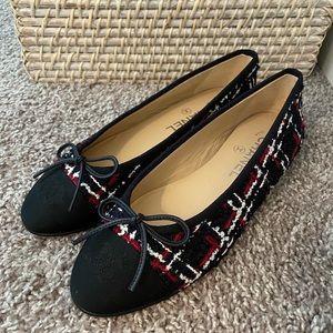 Chanel Red/Black/White Ballet Flats